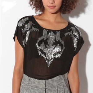 Urban Outfitters Ecote Black Sequin Top
